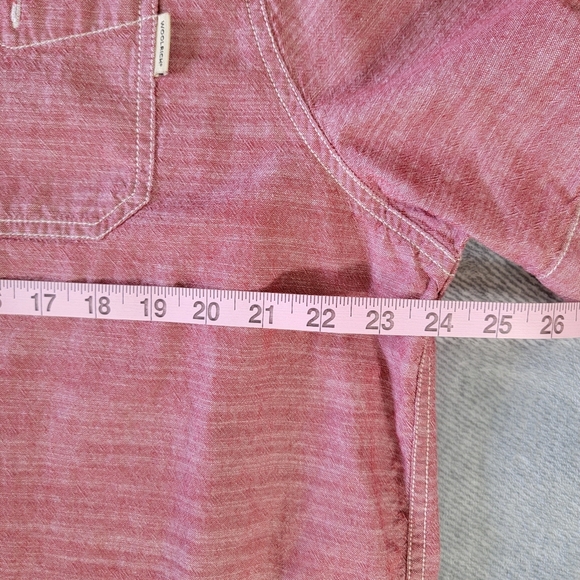 Woolrich Men’s Short Sleeve Shirt Red Size XL Button Up Classic Fit 100% Cotton - Picture 9 of 10